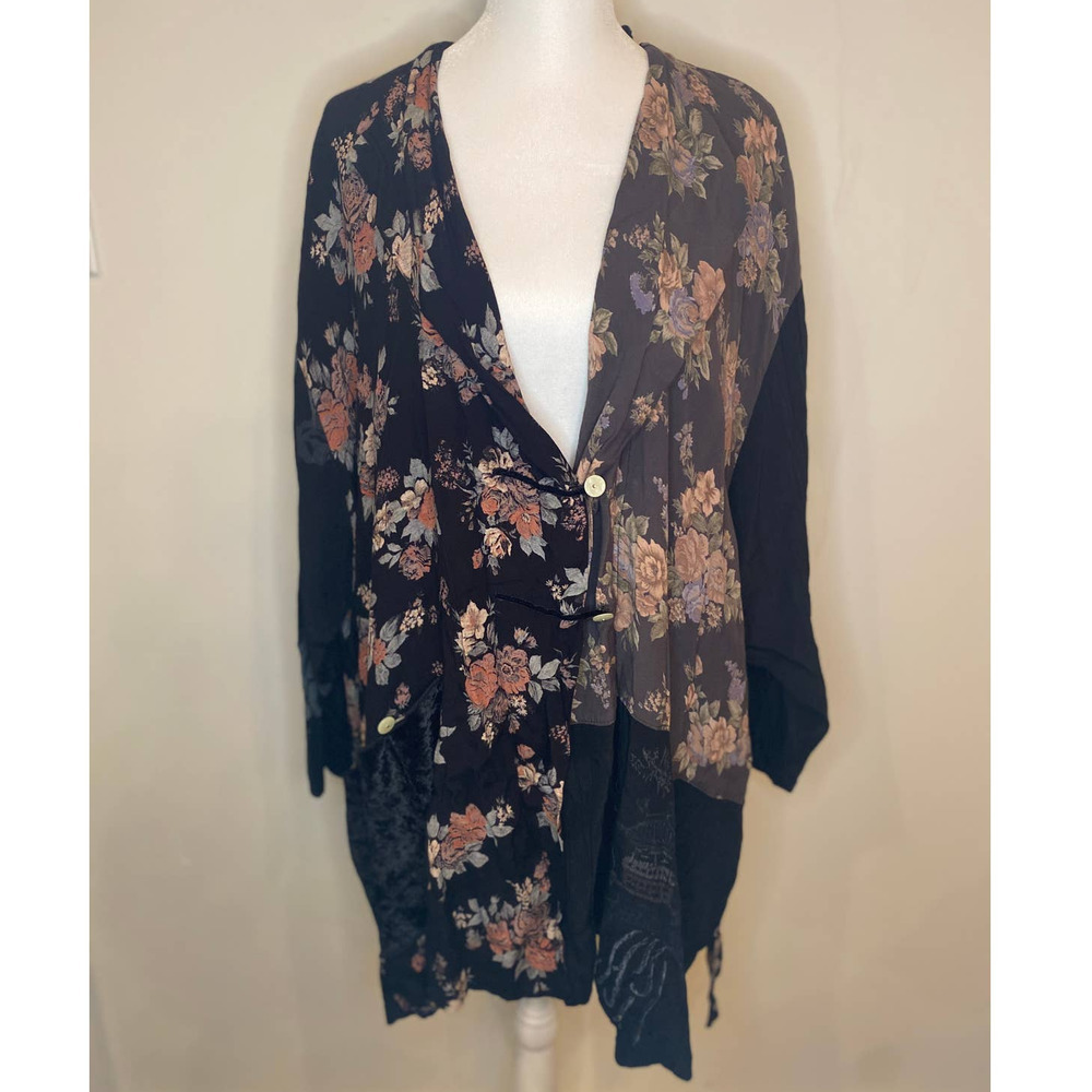 JG’s Mad Lab Floral Patchwork Cardigan One Size Boho Kimono Duster